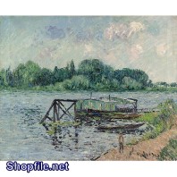 Tranh sơn dầu cô gái ngồi bên sông